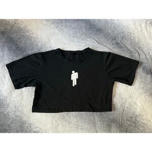 Billie Eilish Unbranded Black Concert Graphic Cropped T Shirt Size Medium Pop